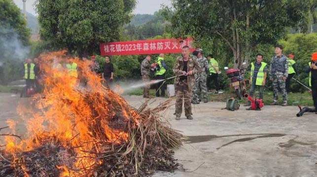 咸安區(qū)桂花鎮(zhèn)|理論+實操,拓寬森林防火“護(hù)城河”